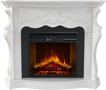 Divina Fire DF104415 Camino Elettrico da Terra PARIGI Legno 123x39x100h Bianco