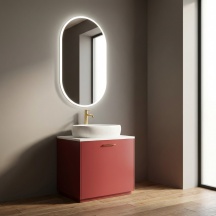 Divina Home DHOLED5090 Specchio Bagno Ovale in ABS 50x90 cm