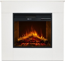 Divina Fire DF104403 Camino Elettrico da Terra in Legno MICHELANGELO Bianco