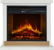 Divina Fire DF104404 Camino Elettrico da Terra Stoccolma in Legno cm Bianco