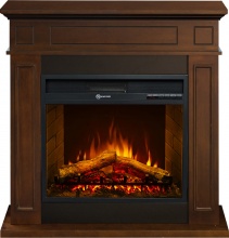 Divina Fire DF104405 Camino Elettrico da Terra JEFFERSON in Legno Noce