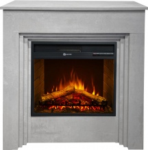 Divina Fire DF104410 Camino Elettrico da Terra BELLINI in Legno effetto Cemento