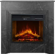 Divina Fire DF104412 Camino Elettrico da Terra BELLINI Legno effetto Marmo Nero
