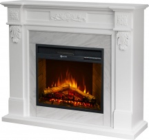 Divina Fire DF104414 Camino Elettrico da Terra TRUMAN effetto Marmo Bianco