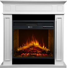 Divina Fire DF91385 Camino elettrico caminetto da terra Jefferson legno Bianco 89x28x90