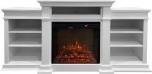 Divina Fire DF91392 Camino elettrico caminetto da terra Biden in legno Bianco 179x48x85