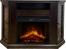 Divina Fire DF91394 Camino elettrico da terra ad angolo Madison legno Noce 126x78x83