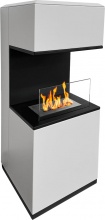 Divina Fire DF98689 Camino a Bioetanolo da Terra Oslo Acciao Bianco 38x38x100 cm
