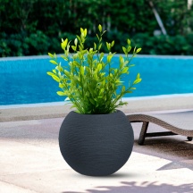 Divina Garden DGMBOTTI40G Vaso in Resina da Esterno Interno � 40x33h cm Grigio Botticelli