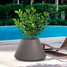 Divina Garden DGSTRO60T Vaso in Resina da Esterno Interno � 60x35h cm Tortora Stromboli
