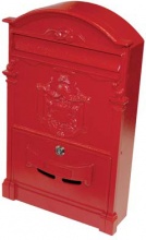 Domus 2157d2203 Cassetta Posta Regia Alluminio Pressofuso Rosso mm 260x90 H.mm 410