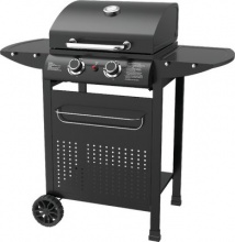Domus 2446480 Barbecue a Gas da Giardino 2 Bruciatori con Ripiani Nero  Mambo
