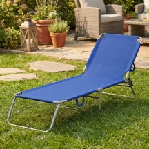 Domus 2613073 Lettino Prendisole da Giardino Pieghevole 190x58x27 cm Blu Sand