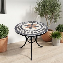 Domus 2637126 Tavolo da Giardino Rotondo Ferro 60x70 cm Mosaico Capri