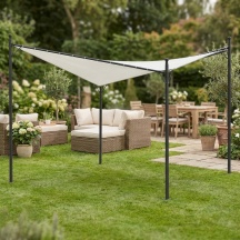Domus 2637683 Pergola da Esterno in AcciaioPoliestere 3,5x3,5 mt Bianco Zante