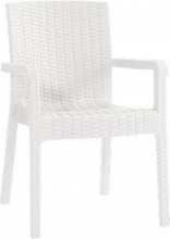 Domus 2639112 Sedia per Esterni Impilabile Resina 58x75x86 cm Bianco Kreta