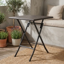 Domus tavolox Tavolo da Giardino Pieghevole Quadrato AcciaioHdpe 62x62x74 Marrone Wood