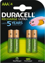 Duracell 03822 Batteria Ricaricabile AAA 800 mAh 1,2 V Confezione da 4