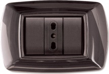 ELETTROCANALI 2983NG Placca Life Mo � Living Plastificate Nero Gl. 3P Pezzi 10