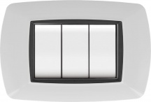 ELETTROCANALI 2983WH Placca Life Mo � Living Pl.Bianca 3P Cor.Nera Pezzi 10