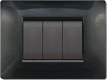 ELETTROCANALI ECL2884NG Placca Placchetta Elettrica Copri Interruttori 4P Nero