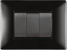 ELETTROCANALI ECL2884N Placca Placchetta Elettrica Copri Interruttori 4P Nero