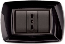 ELETTROCANALI ECL2983N Placca Life Mo � Living Plastificate Nero 3P Pezzi 10