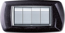 ELETTROCANALI ECL2984 NG Placca Placchetta Elettrica Copri Interruttore 4P Nero