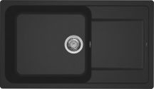 ELLECI LG241040 Lavello Cucina 1 Vasca da Incasso 86 cm Granitek Nero  Life 410