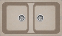ELLECI LG245051 Lavello Cucina 2 Vasche da Incasso 86 Cm Granitek Avena  Life 450