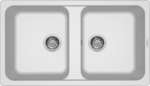 ELLECI LG245068 Lavello Cucina 2 Vasche Incasso 86 Cm Granitek Bianco  Life 450