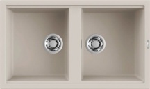 ELLECI LGB45039 Lavello Cucina 2 Vasche 86 cm Granitek Bianco Soft  Best 450
