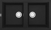 ELLECI LGB45040 Lavello Cucina 2 Vasche Nero G40 Incasso eff. Fragranite 86 cm