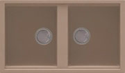 ELLECI LGB45043 Lavello Cucina Incasso 2 Vasche 86 cm Granitek Tortora