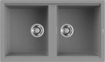 ELLECI LGB45048 Lavello Cucina 2 Vasche Incasso 86 cm Granitek Grigio  Best 450