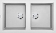 ELLECI LGB45068 Lavello Cucina 2 Vasche Incasso 86 cm Granitek Bianco  Best 450