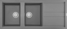 ELLECI LGB50048 Lavello Cucina 2 Vasche Incasso 116 cm Granitek Cemento  Best 500