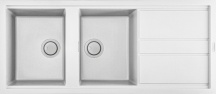 ELLECI LGB50068 Lavello Cucina 2 Vasche Incasso 116 cm Granitek Bianco  Best 500