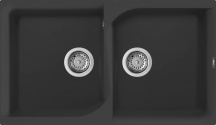 ELLECI LGE45040 Lavello Cucina 2 Vasche da Incasso 86 cm Granitek Nero  Ego 450