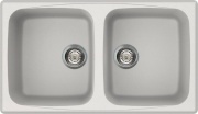 ELLECI LGM45068 Lavello Cucina 2 Vasche eff. Fragranite 86 cm Bianco  Master 450