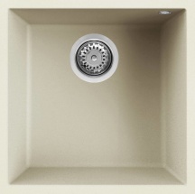ELLECI LGQ10262BSO Lavello Cucina 1 Vasca Incasso 44 cm Granitek Bianco Quadra 102 Sottotop