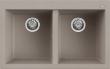 ELLECI LGQ35043 Lavello Cucina 2 Vasche da Incasso 79 cm Tortora  Quadra 350