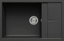 ELLECI LGU31040 Lavello Cucina 1 Vasca da Incasso 78 cm Granitek Nero  Unico 310