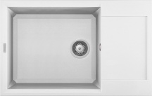 ELLECI LGY31068 Lavello Cucina 1 Vasca da Incasso 78 cm Granitek Bianco  Easy 310