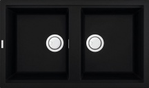 ELLECI LKB45086 Lavello Cucina 2 Vasche da Incasso 86 cm Keratek Nero  Best 450
