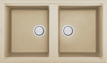 ELLECI LKB45095 Lavello Cucina 2 Vasche da Incasso 86 cm Keratek Beige  Best 450