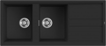 ELLECI LKB50086 Lavello Cucina 2 Vasche da Incasso 116 cm Keratek Nero  Best 500