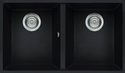 ELLECI LKQ35086BSO Lavello Cucina 2 Vasche Lavello Sottotop 76 cm Nero
