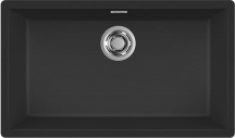 ELLECI LKZ13086 Lavello Cucina 1 Vasca da Incasso 76 cm Keratek Nero  Zen 130