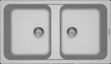 ELLECI LM245079 Lavello Cucina 2 Vasche da Incasso 86 Cm Alluminio  Life 450